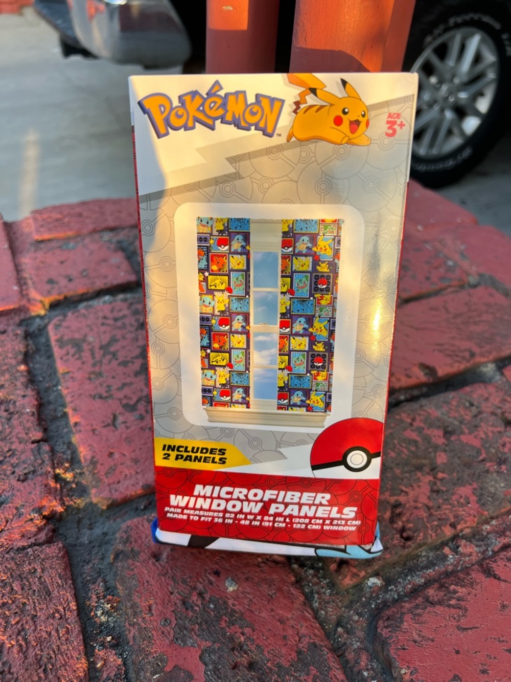 Pokemon Microfiber Window Panels - Yellow, Blue, Red